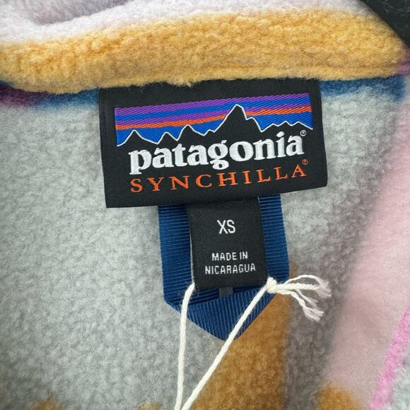 Patagonia Fleece Synchilla Jacket Geometric Frontera Marble Pink Size XS NWT - Picture 12 of 12